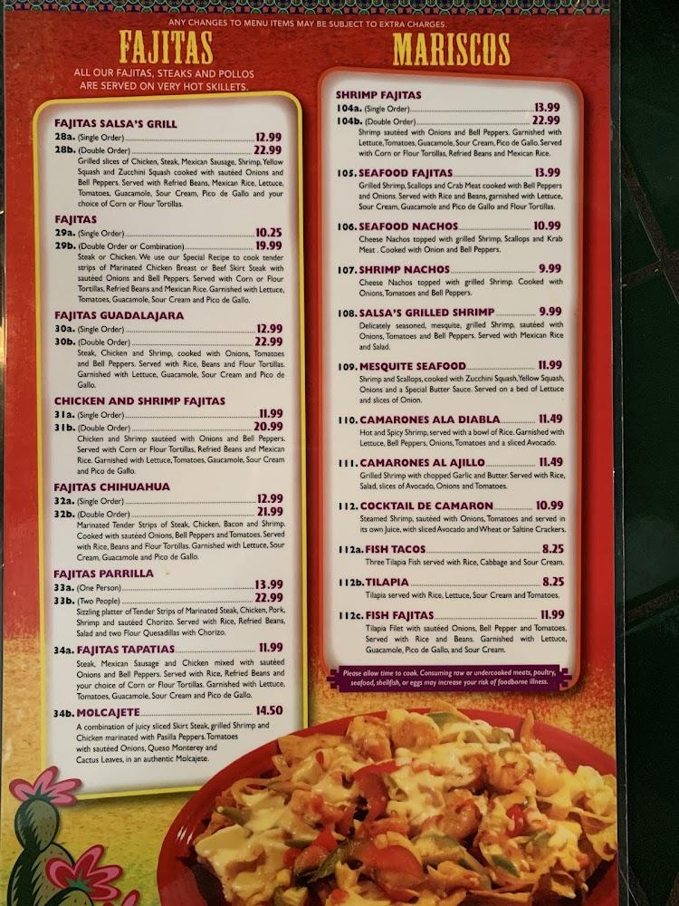 Salsa's Mexican Restaurant Menu image 4